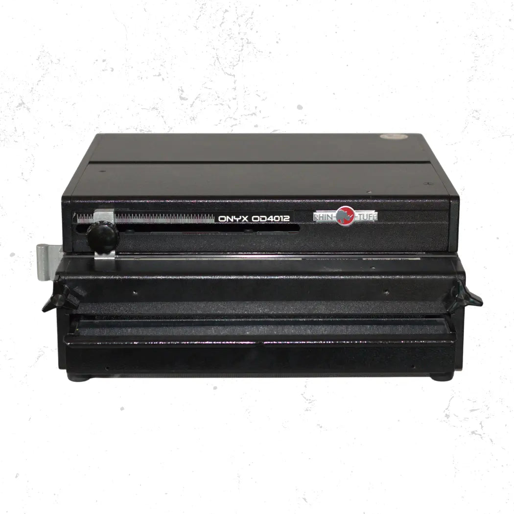 Rhin-O-Tuff OD4012 Onyx 11.7" Vertical Electric Punch with Interchangeable Die Set