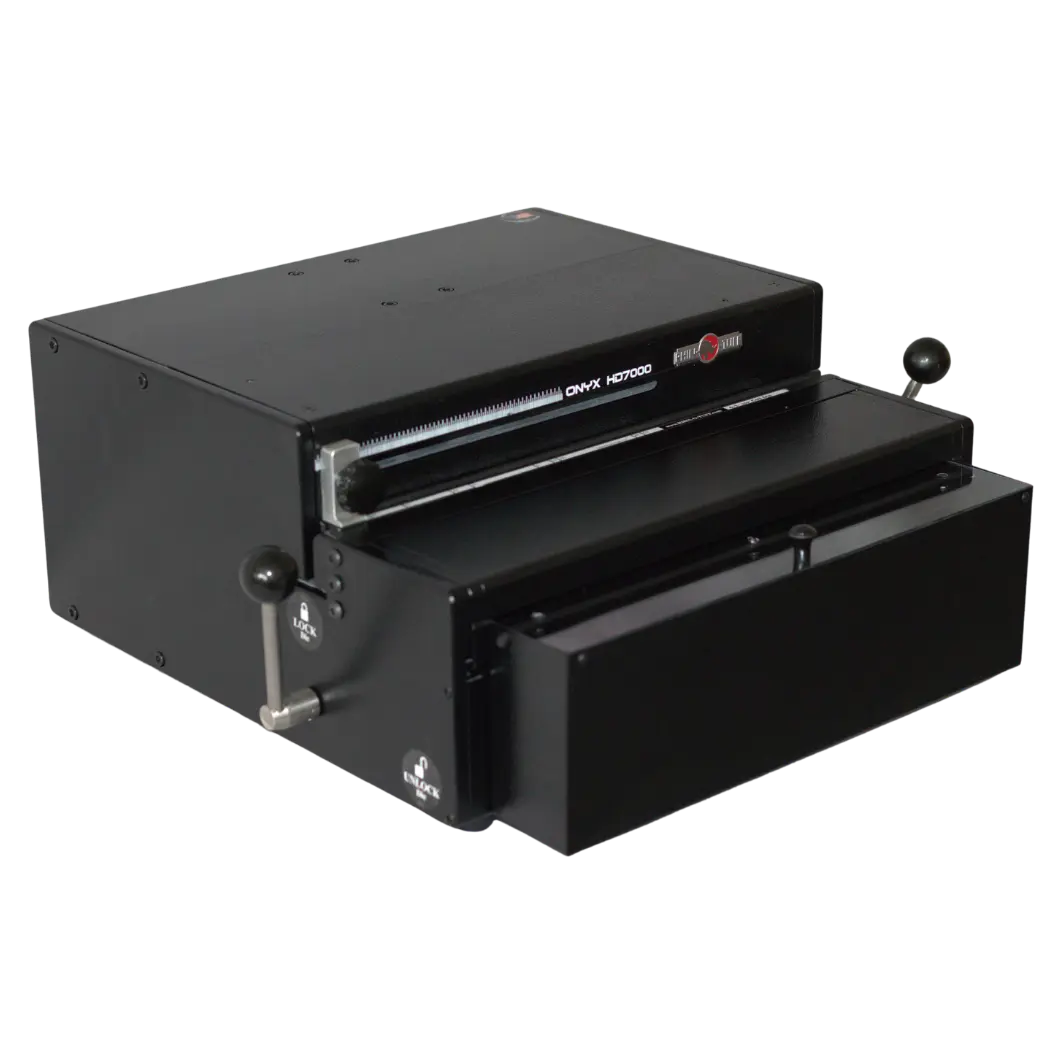 Rhin-O-Tuff HD7700 Onyx Heavy-Duty 14" Vertical Electric Punch with Interchangeable Die Set