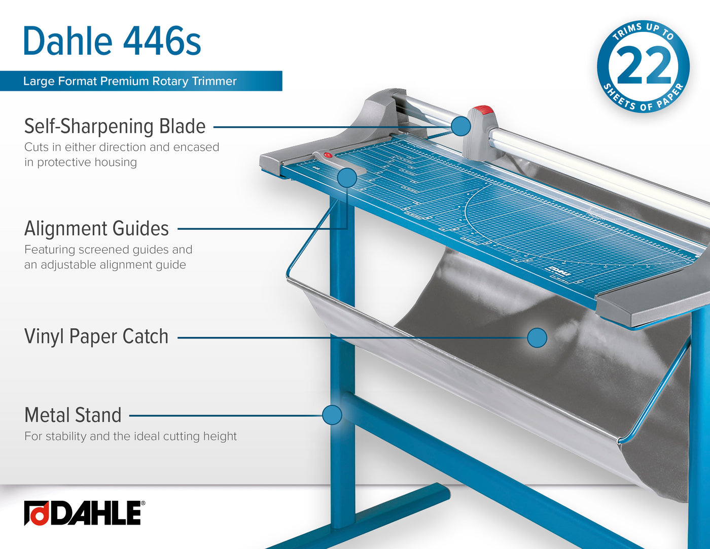 DAHLE 446s 36" Premium Rotary Trimmer with Stand