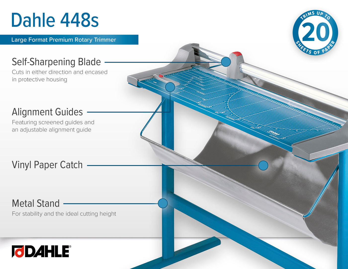 DAHLE 448s 51" Premium Rotary Trimmer with Stand