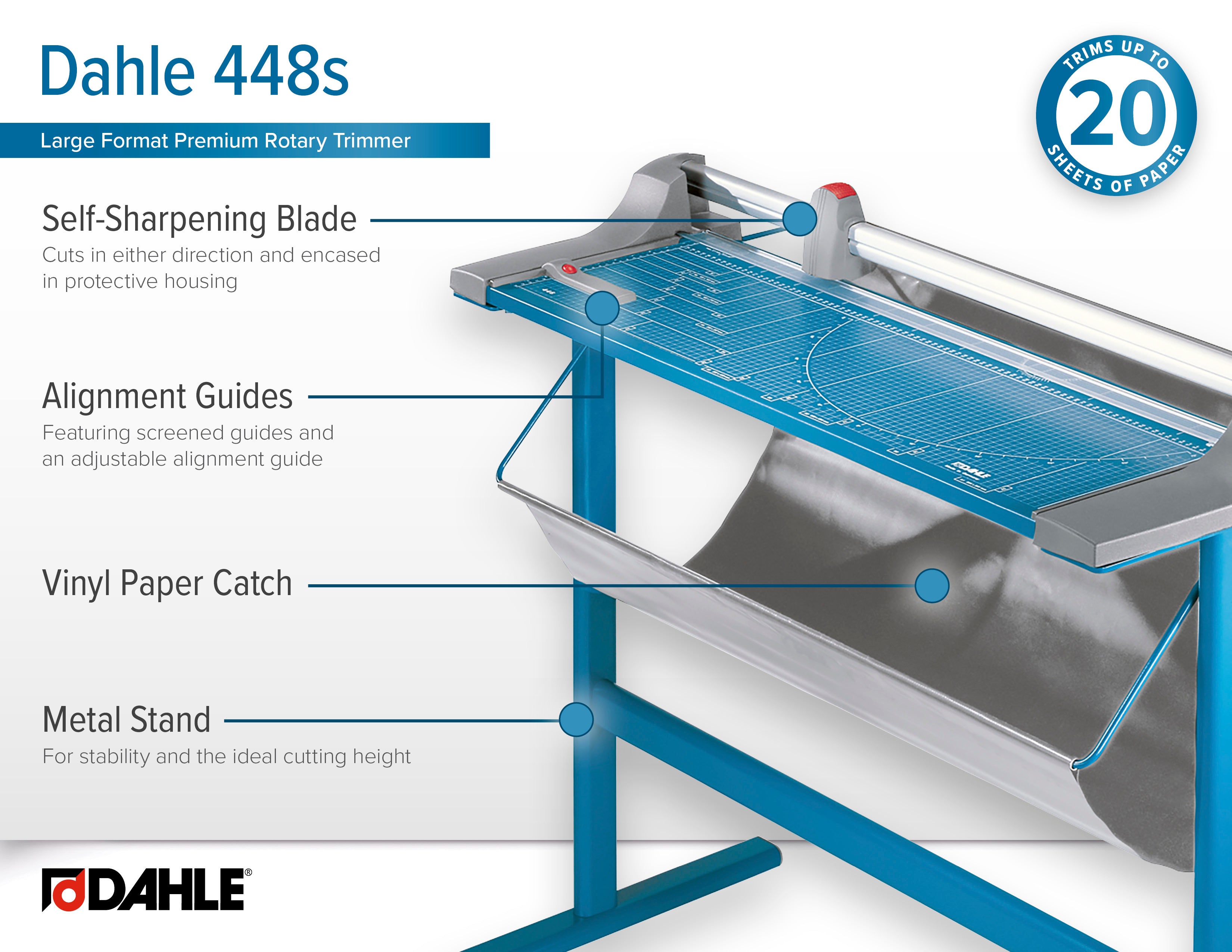 DAHLE 448s 51" Premium Rotary Trimmer with Stand