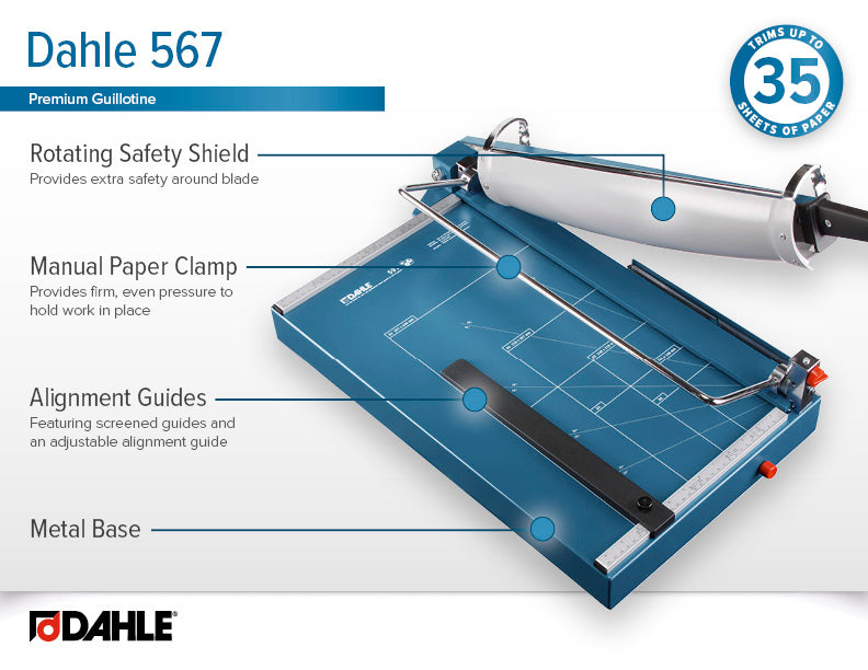DAHLE 567 21" Premium Guillotine Trimmer with Rotating Safety Guards