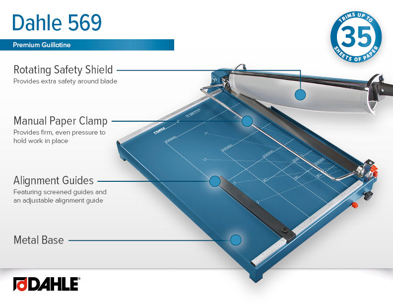 DAHLE 569 27" Premium Guillotine Trimmer with Rotating Safety Guards