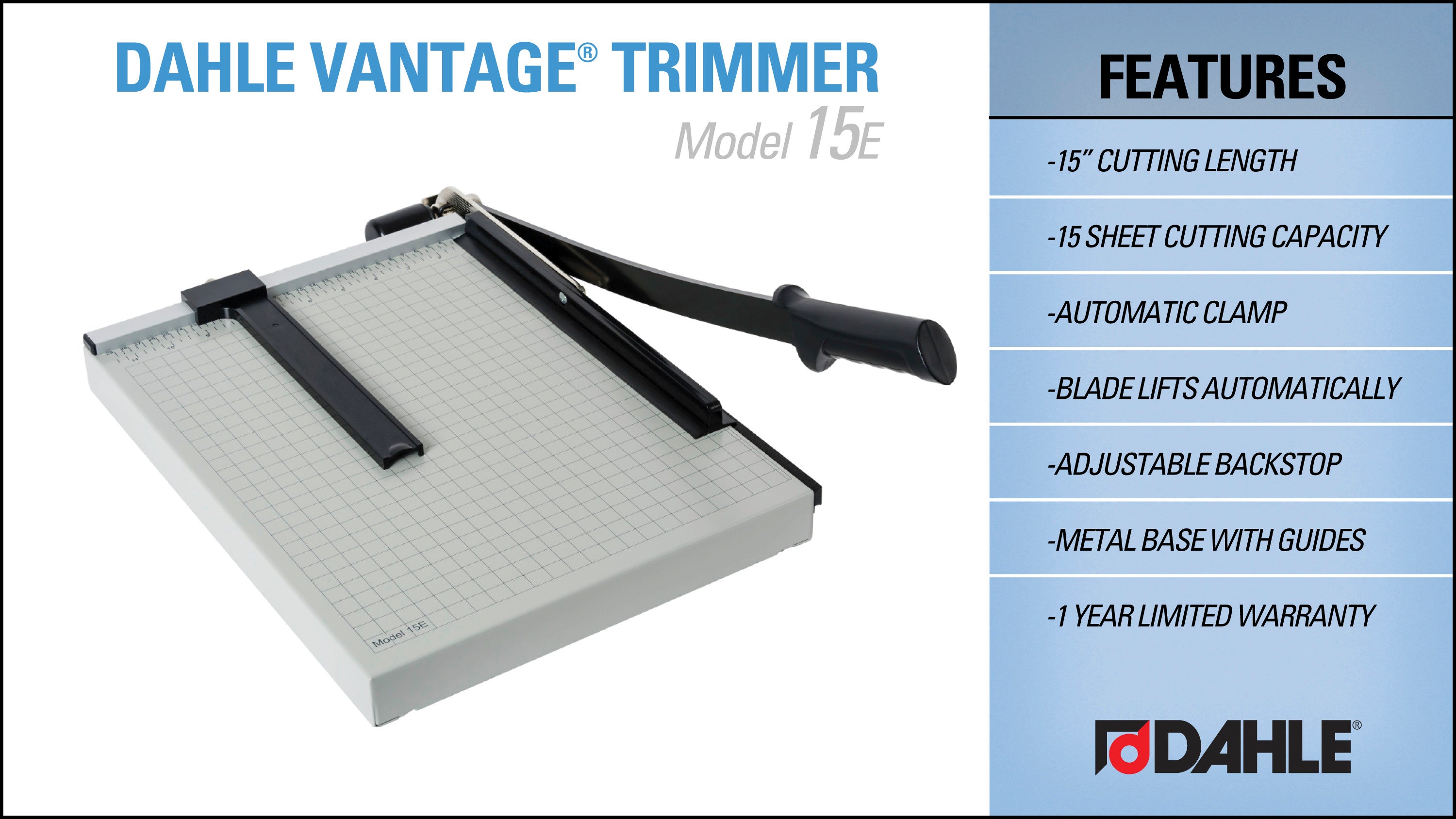 DAHLE Vantage 15e 15" Guillotine Paper Trimmer