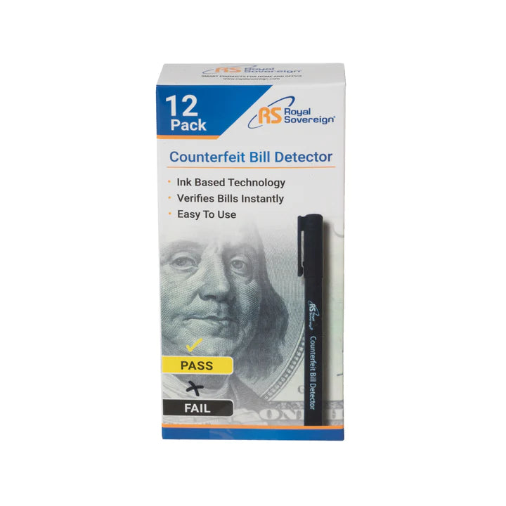 ROYAL SOVEREIGN RCD-1812-RS, Counterfeit Bill Detection Pens, 12 Pack