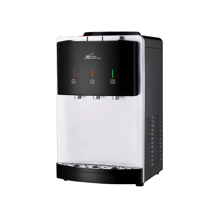 ROYAL SOVEREIGN RWD-300B, Tri-Temperature Countertop Water Dispenser, Silver/Black