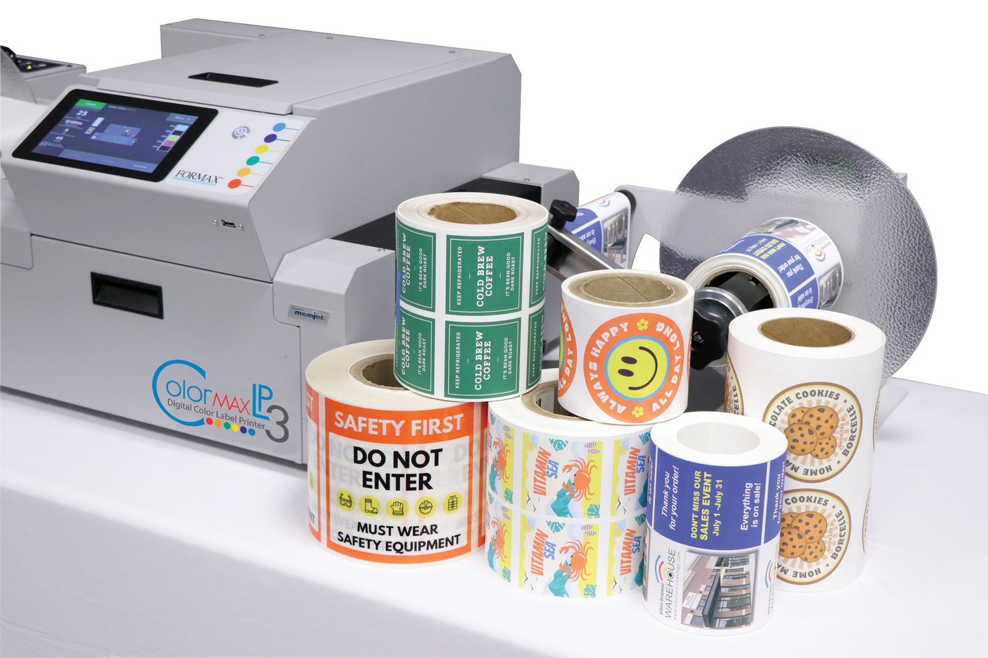 FORMAX ColorMaxLP3 Digital Color Label Printer with Unwinder and Rewinder