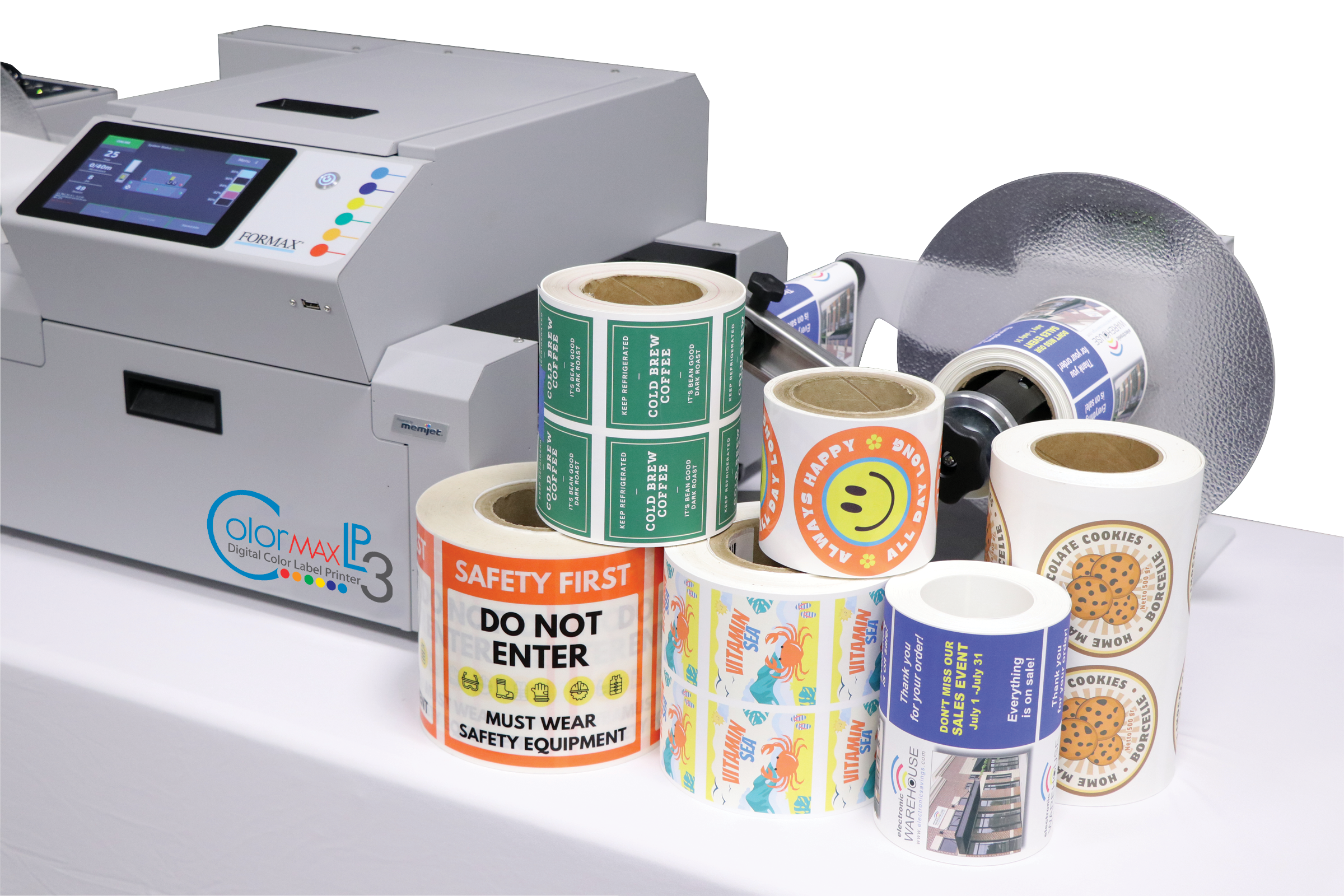FORMAX ColorMaxLP3 Digital Color Label Printer with Unwinder and Rewinder