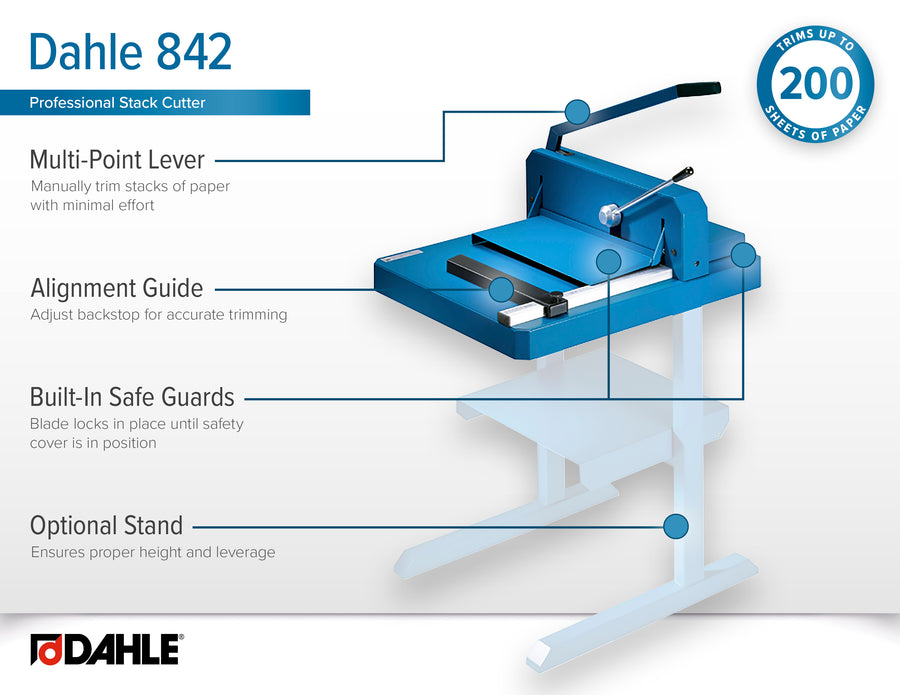 DAHLE 842 16 7/8" Heavy Duty Stack Cutter with Optional Stand