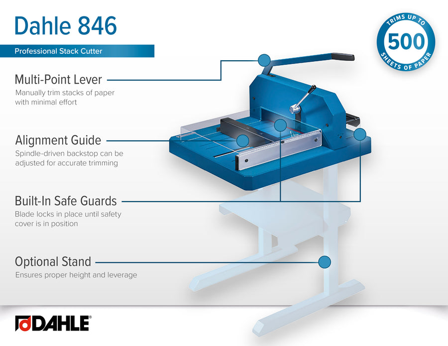 DAHLE 846 16 7/8" Stack Cutter with Optional Stand