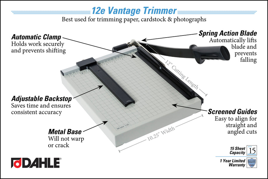 DAHLE Vantage 12e 12" Guillotine Paper Trimmer