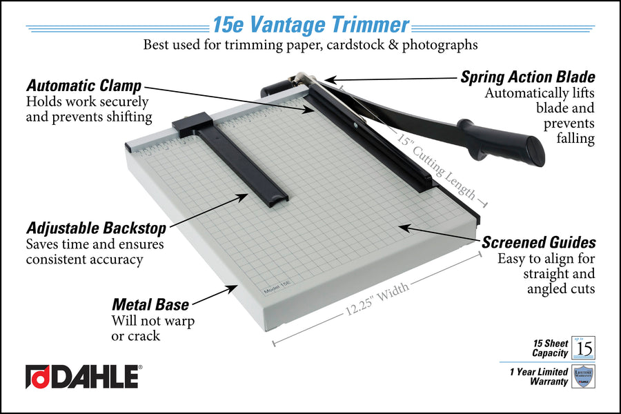 DAHLE Vantage 15e 15" Guillotine Paper Trimmer