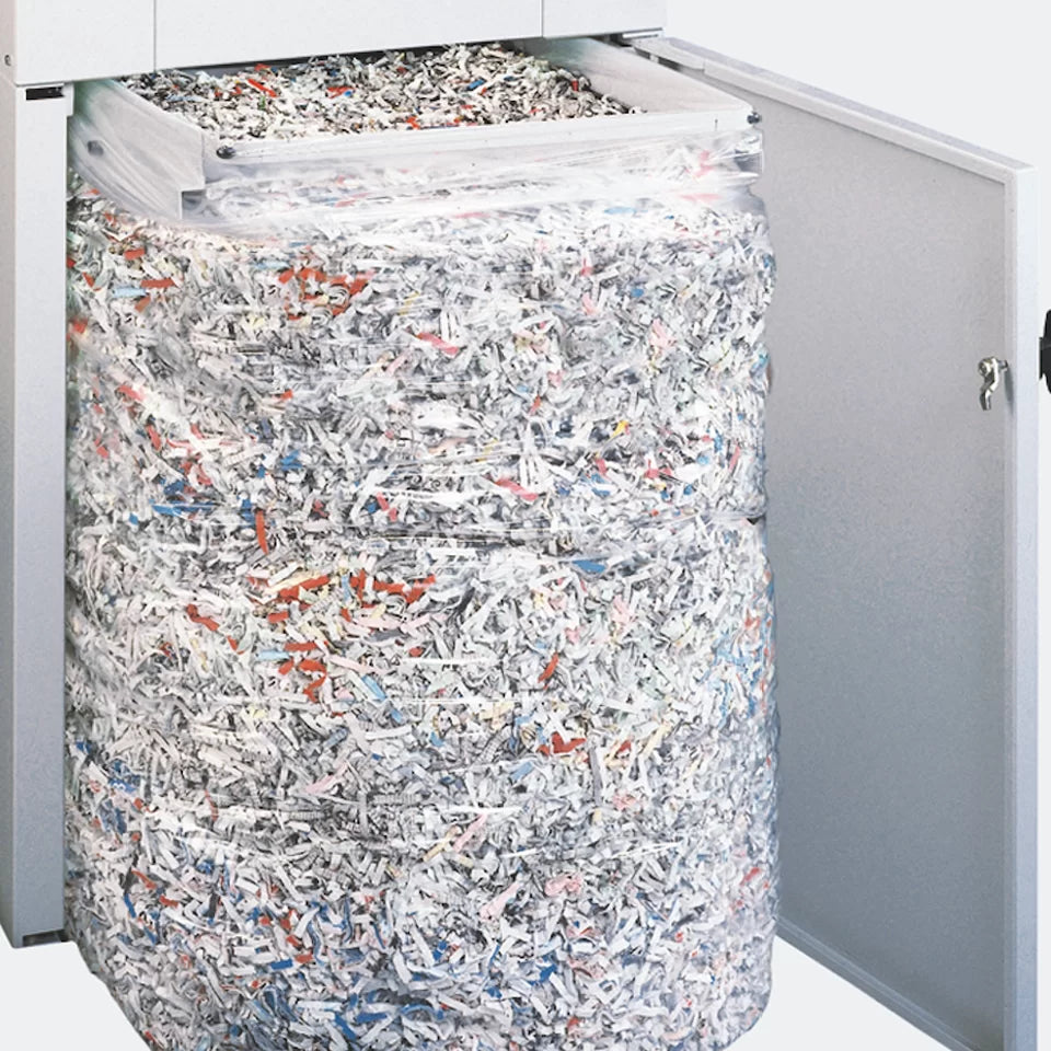 MBM DESTROYIT 4108 High Capacity Shredder - Security Level P-2 Strip-Cut 79 gal