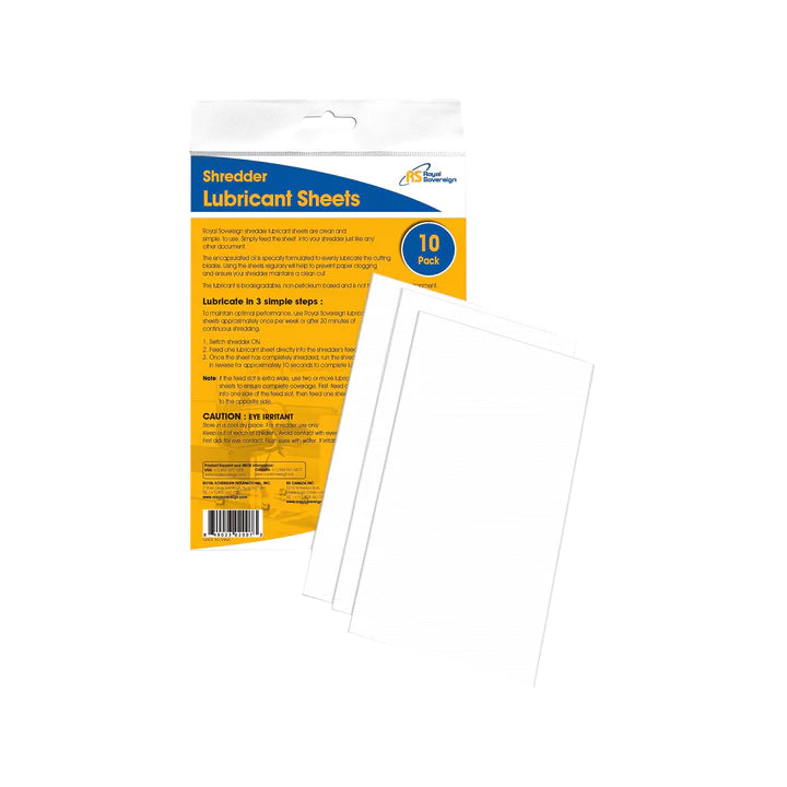 ROYAL SOVEREIGN RS-SLS, Shredder Lubricant Sheets (10 pack)